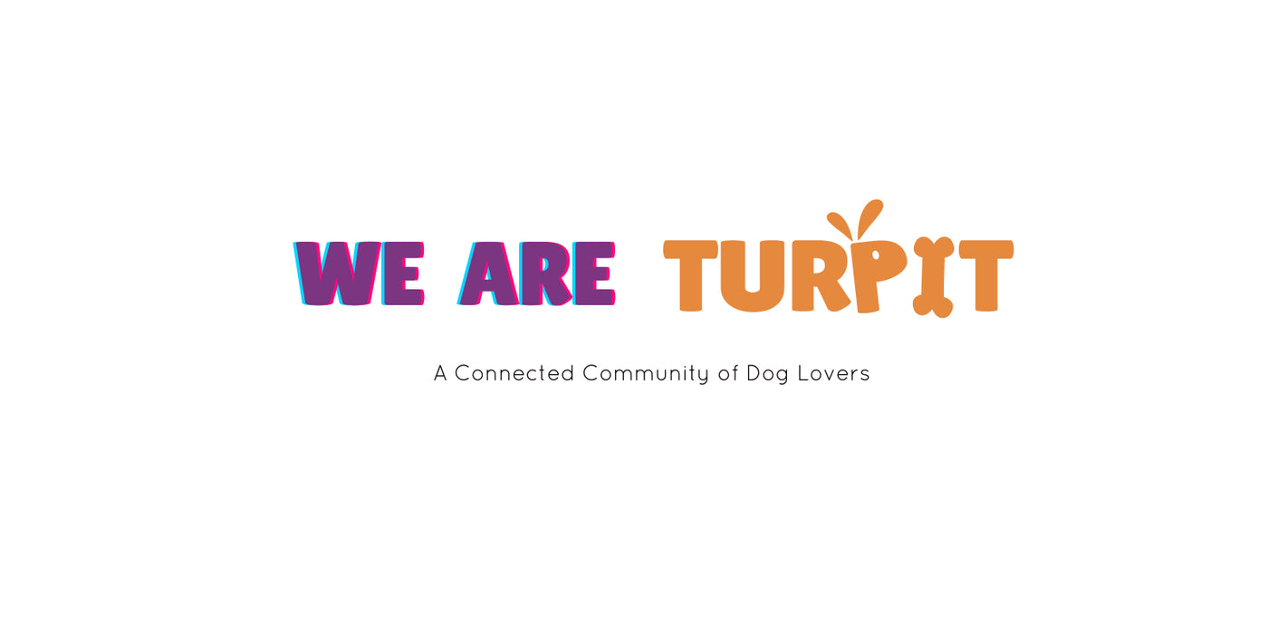 A TURPIT website banner that describes TURPIT as a connected community of dog lovers